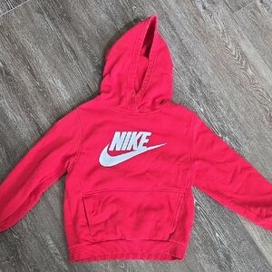 Nike Kids Red Hoodie with White Logo